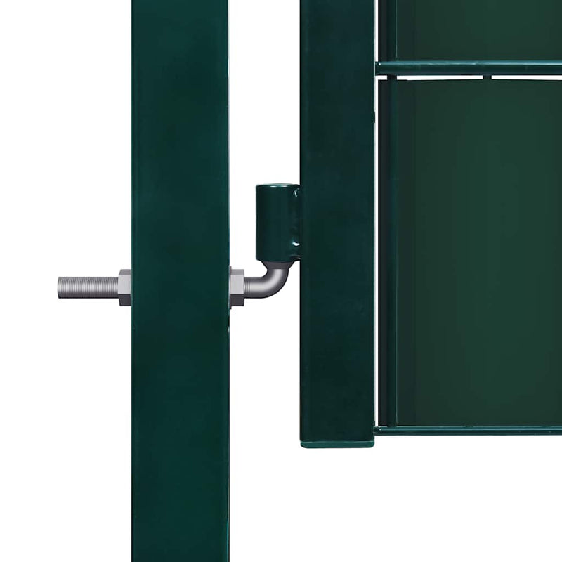 Poartă de gard din PVC și oțel, verde, 100x204 cm
