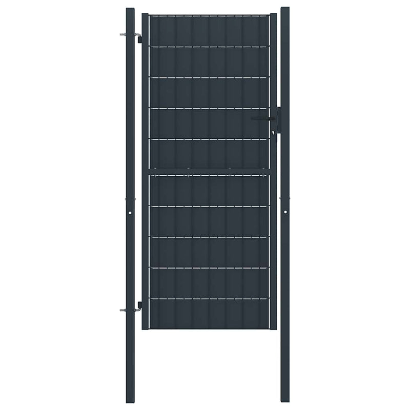 Poartă de gard din PVC și oțel, 100x164 cm, antracit