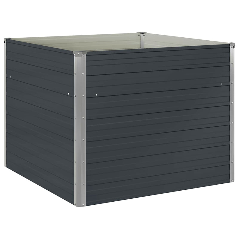 Strat înălțat de grădină antracit 100x100x77 cm oțel galvanizat