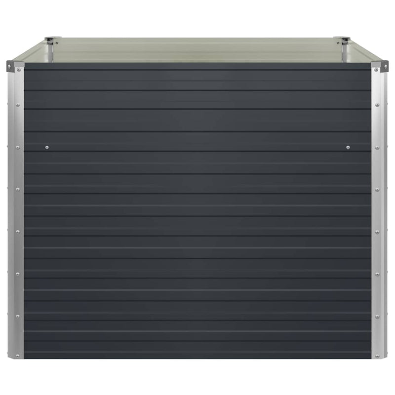 Strat înălțat de grădină antracit 100x100x77 cm oțel galvanizat