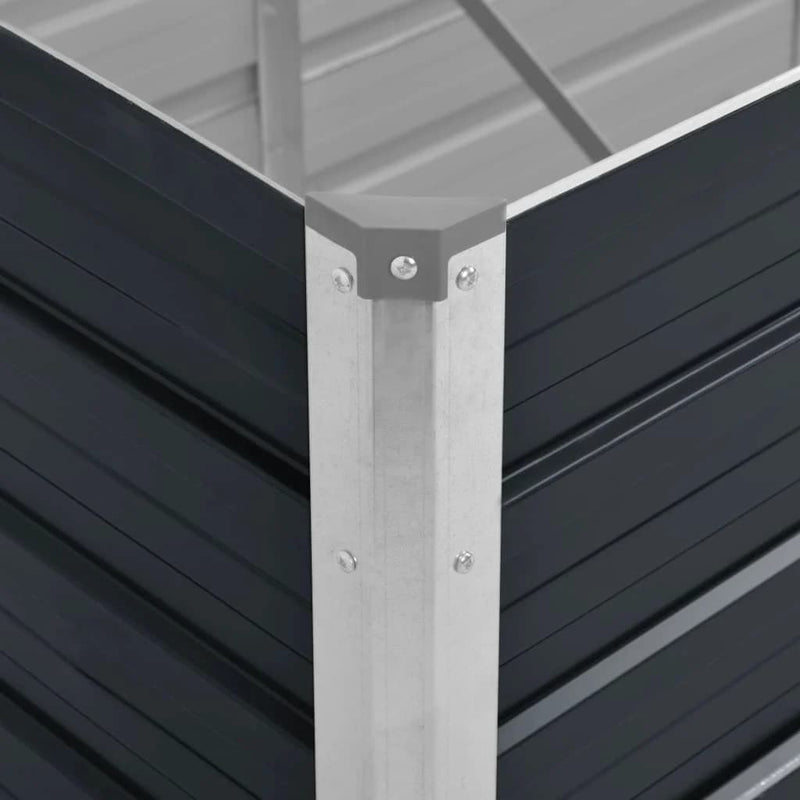 Strat înălțat de grădină antracit 160x40x77 cm oțel galvanizat