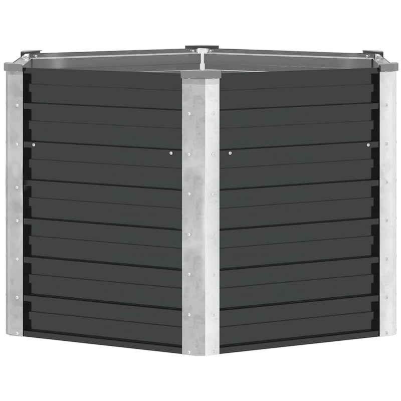 Strat înălțat de grădină antracit 129x129x77 cm oțel galvanizat