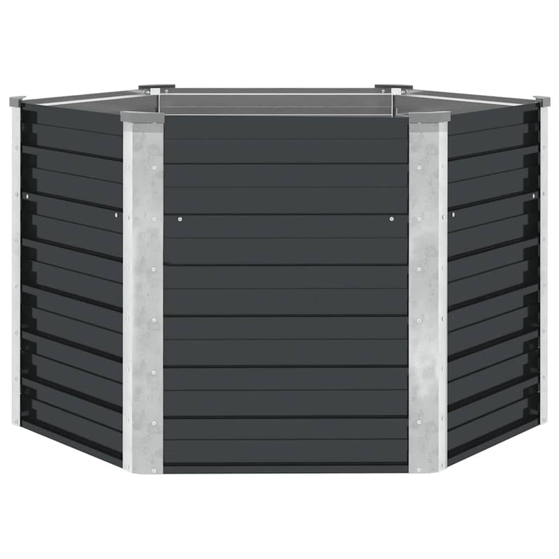 Strat înălțat de grădină antracit 129x129x77 cm oțel galvanizat