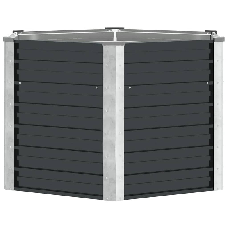 Strat înălțat de grădină antracit 129x129x77 cm oțel galvanizat