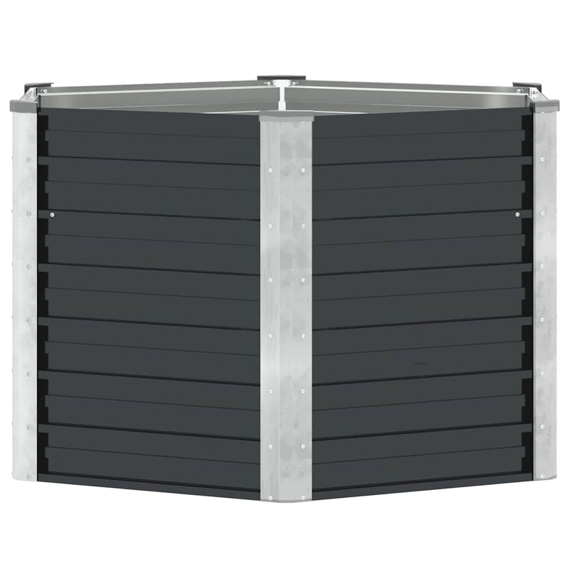 Strat înălțat de grădină antracit 129x129x77 cm oțel galvanizat