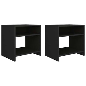 Noptiere, 2 buc., negru, 40x30x40 cm, lemn prelucrat