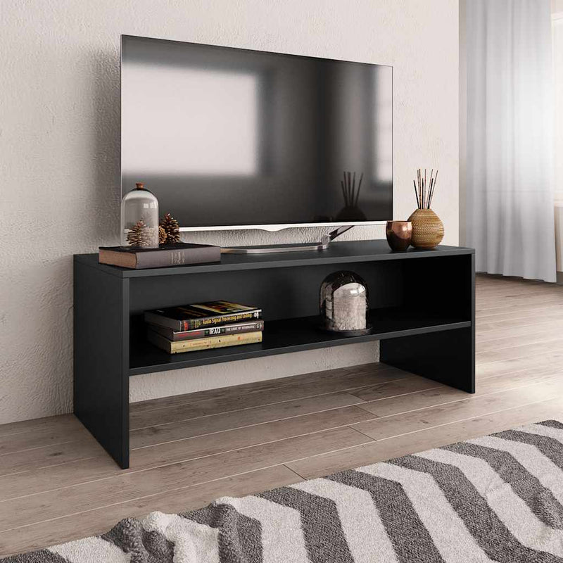 Dulap TV, negru, 100x40x40 cm, lemn prelucrat