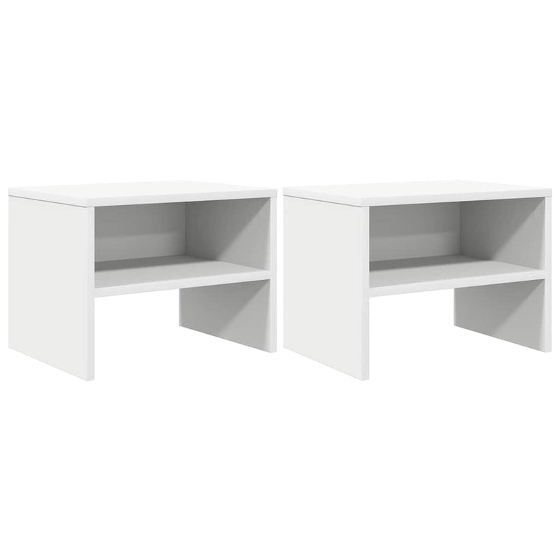 Noptiere, 2 buc., alb, 40x30x30 cm, lemn prelucrat