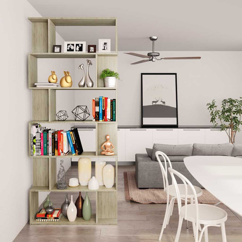 Bibliotecă/Separator, stejar sonoma 80x24x192 cm lemn prelucrat