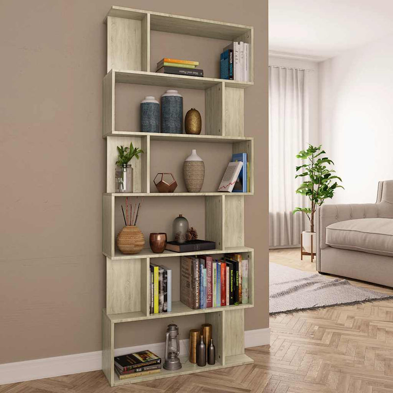 Bibliotecă/Separator, stejar sonoma 80x24x192 cm lemn prelucrat