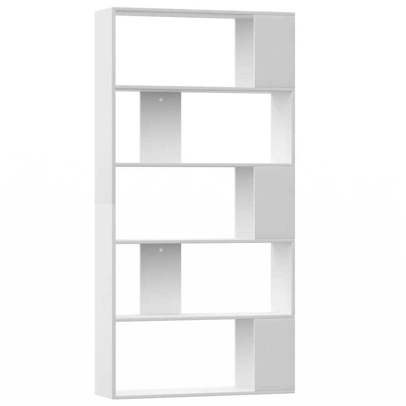 Bibliotecă/Separator cameră, alb, 80x24x159 cm, lemn prelucrat