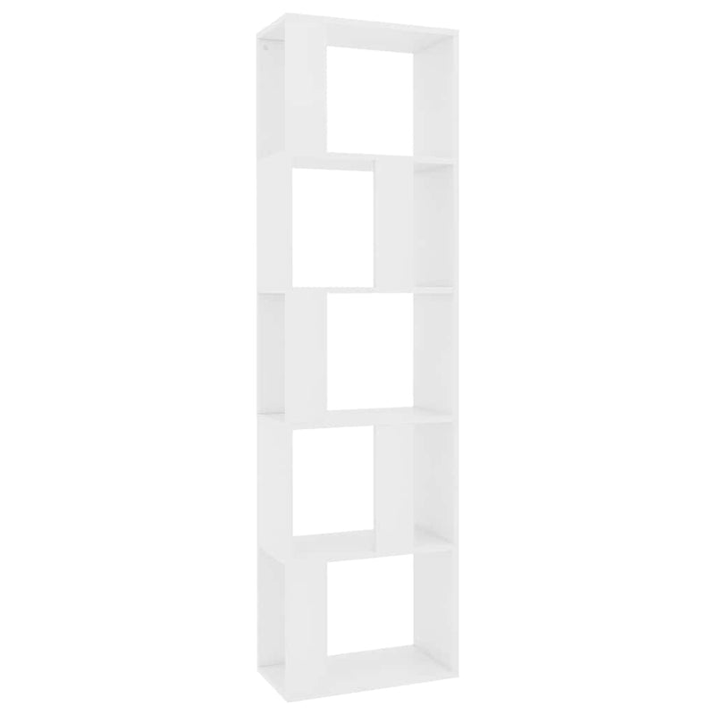 Bibliotecă/Separator cameră, alb, 45x24x159 cm, lemn prelucrat