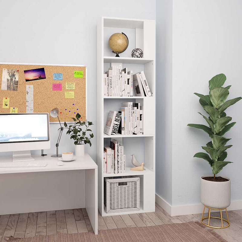 Bibliotecă/Separator cameră, alb, 45x24x159 cm, lemn prelucrat