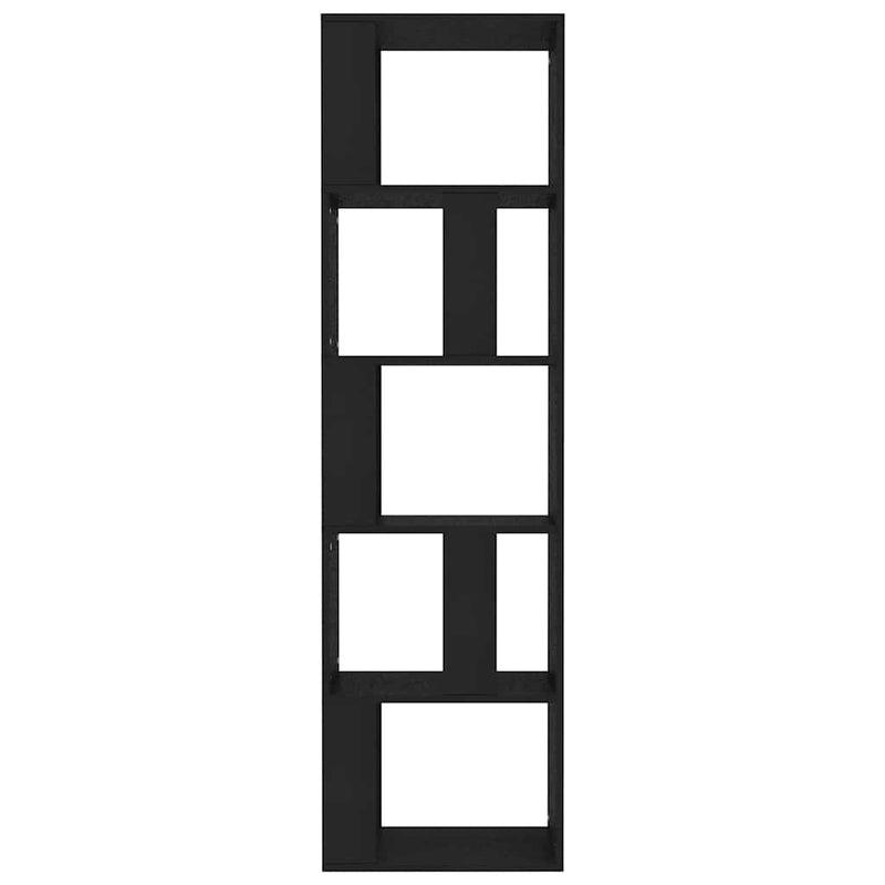 Bibliotecă/Separator cameră negru, 45x24x159 cm, lemn prelucrat