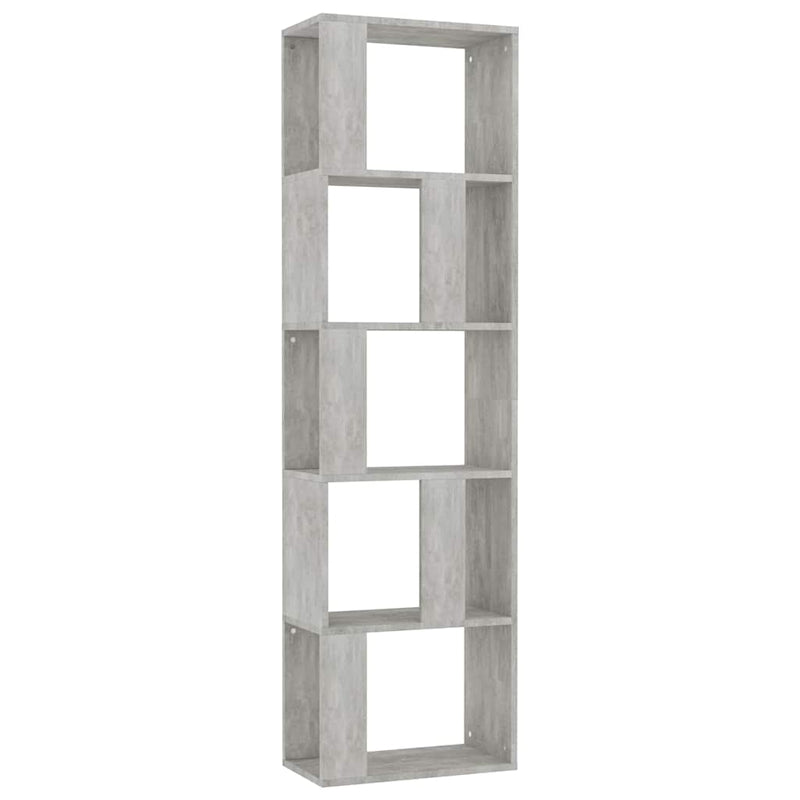Bibliotecă/Separator, gri beton, 45x24x159 cm, lemn prelucrat