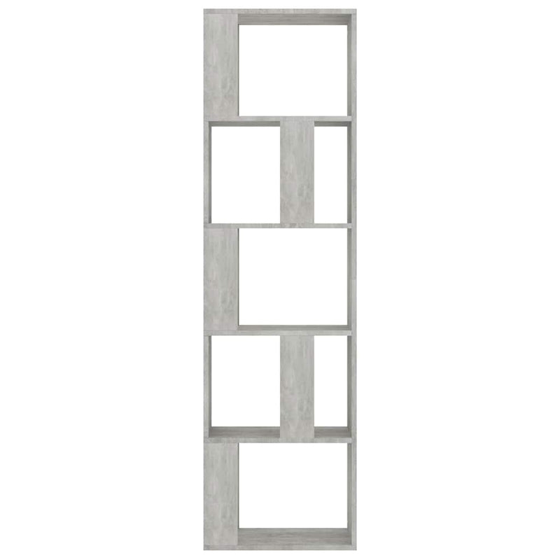 Bibliotecă/Separator, gri beton, 45x24x159 cm, lemn prelucrat