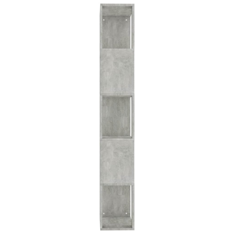 Bibliotecă/Separator, gri beton, 45x24x159 cm, lemn prelucrat