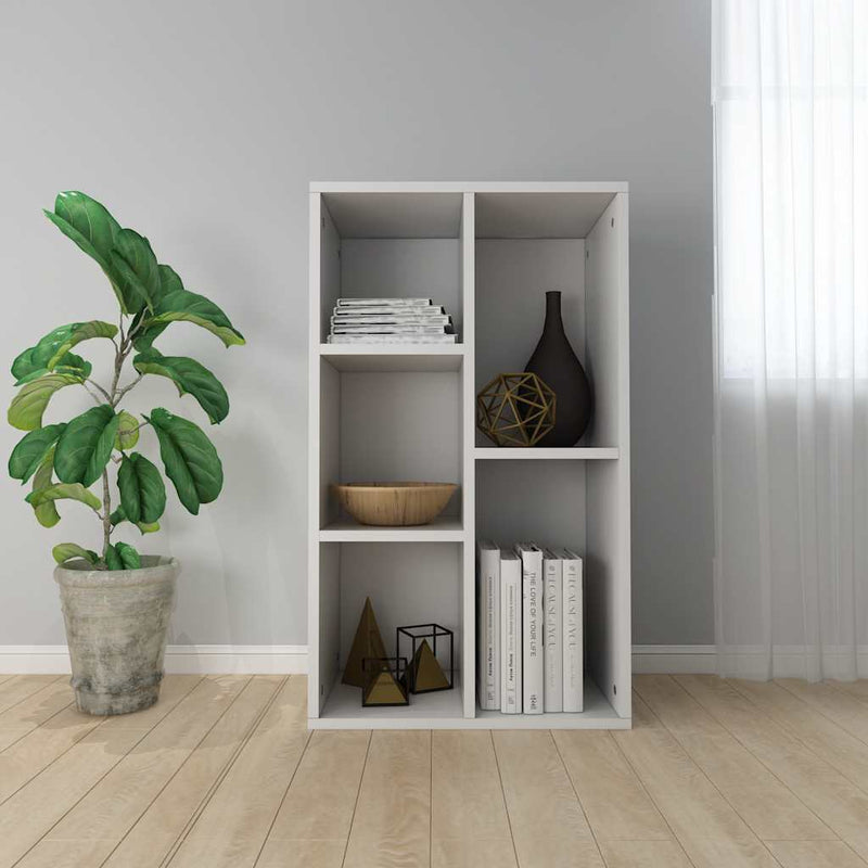 Bibliotecă/Dulap, alb, 50x25x80 cm, lemn prelucrat