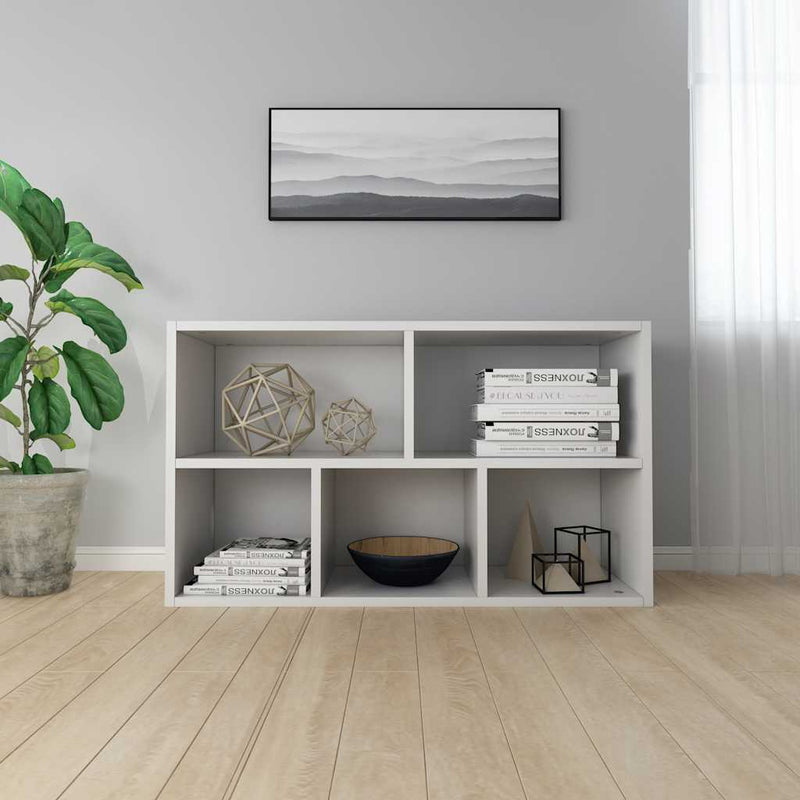 Bibliotecă/Dulap, alb, 50x25x80 cm, lemn prelucrat