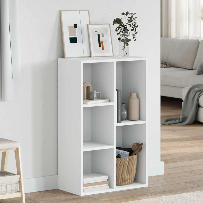 Bibliotecă/Dulap, alb, 50x25x80 cm, lemn prelucrat