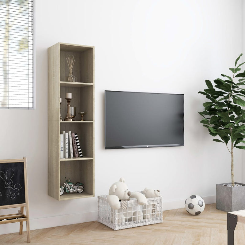 Bibliotecă/Comodă TV, stejar sonoma, 143x30x36 cm