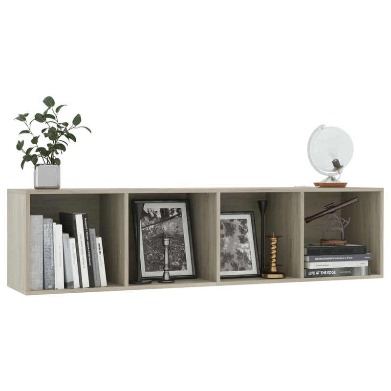 Bibliotecă/Comodă TV, stejar sonoma, 143x30x36 cm