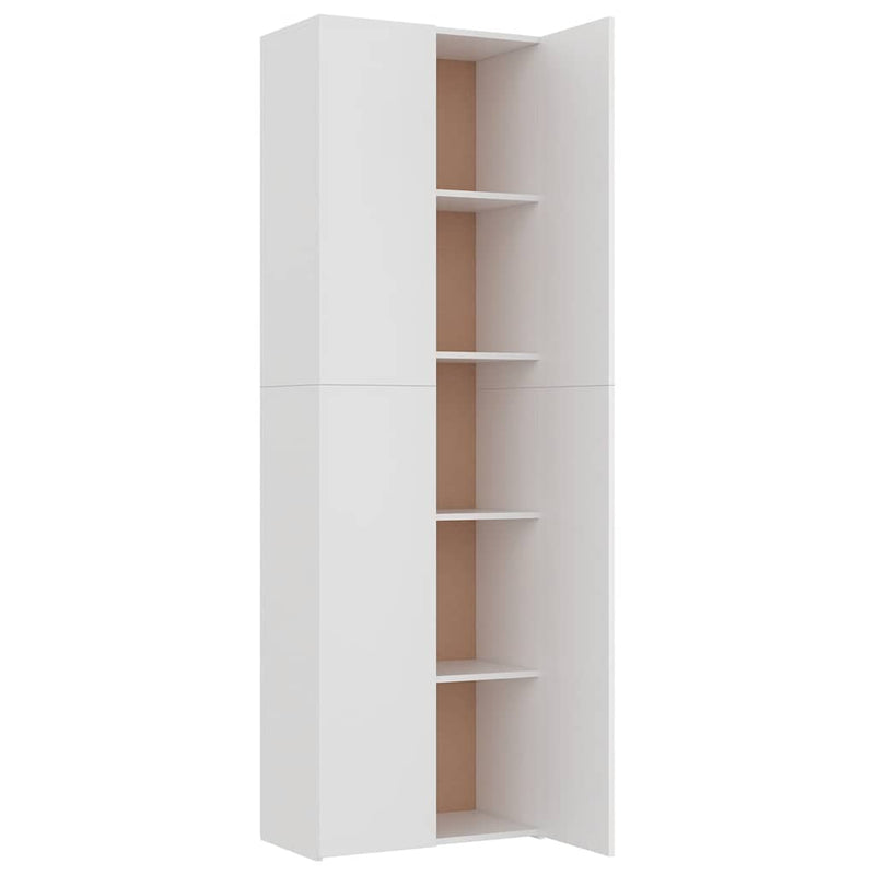 Dulap de birou, alb, 60x32x190 cm, lemn prelucrat