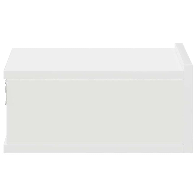 Noptiere suspendate, 2 buc., alb, 40x30x15 cm, lemn prelucrat