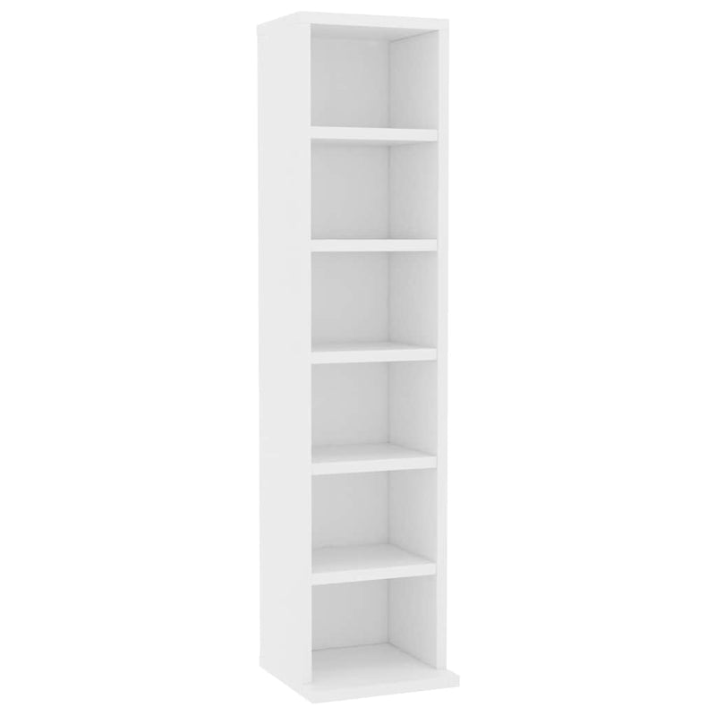 Dulap CD-uri, alb, 21x20x88 cm, lemn compozit