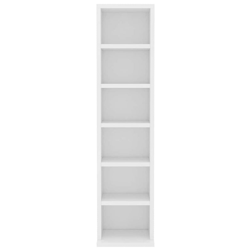 Dulap CD-uri, alb, 21x20x88 cm, lemn compozit