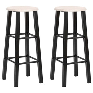 Scaune de bar, 2 buc., negru, MDF
