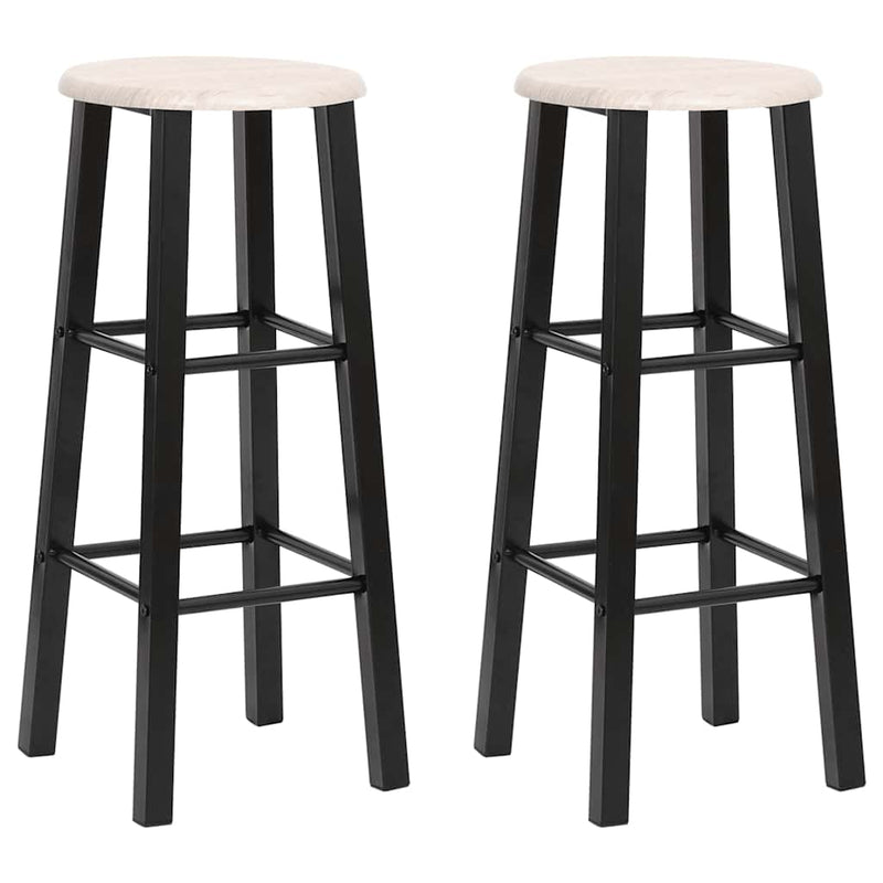 Scaune de bar, 2 buc., negru, MDF