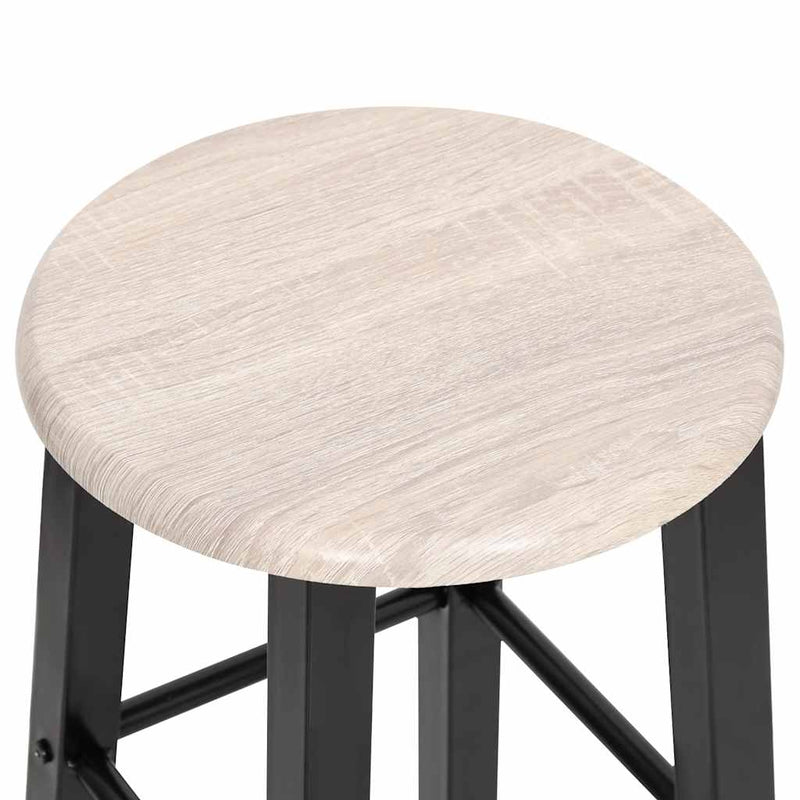 Scaune de bar, 2 buc., negru, MDF