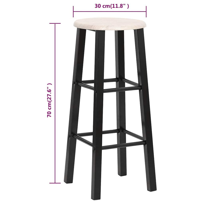 Scaune de bar, 2 buc., negru, MDF