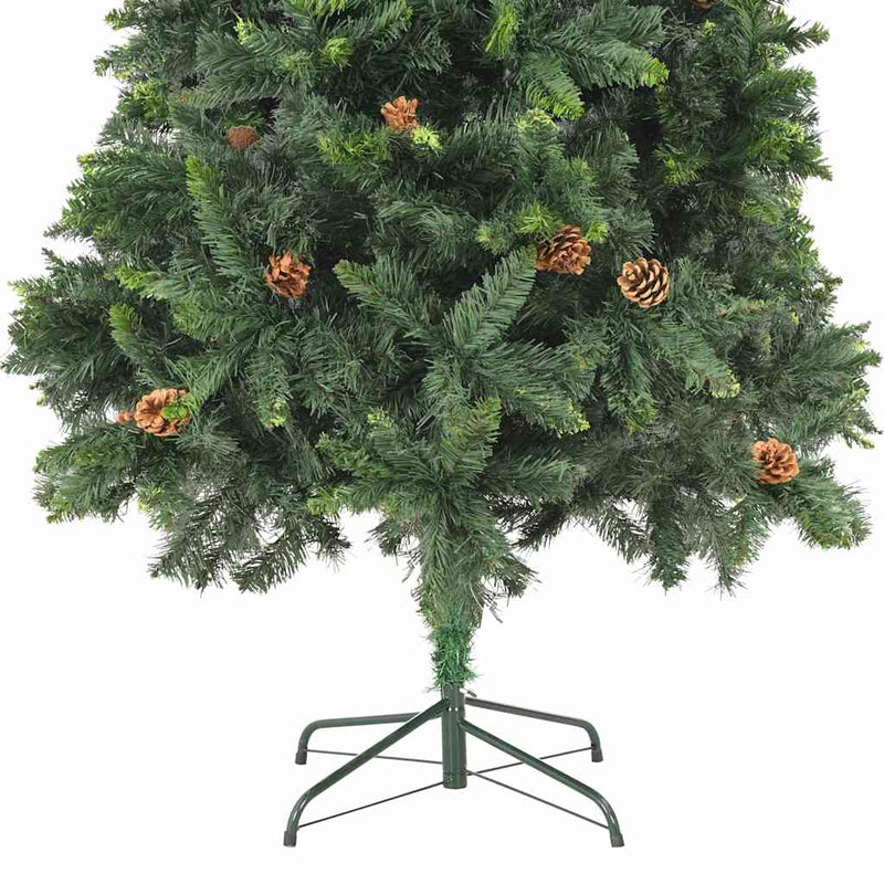Brad de Crăciun artificial cu conuri de pin, verde, 210 cm
