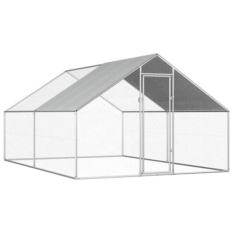 Coteț de păsări pentru exterior, 2,75x4x1,92 m, oțel galvanizat