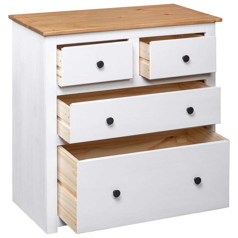 Dulap, alb, 80 x 40 x 83 cm, lemn de pin, gama Panama
