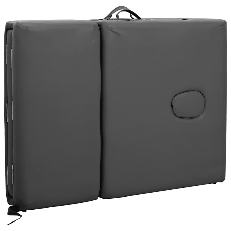 Masă de masaj cu 4 zone, cadru aluminiu, antracit, 186 x 68 cm