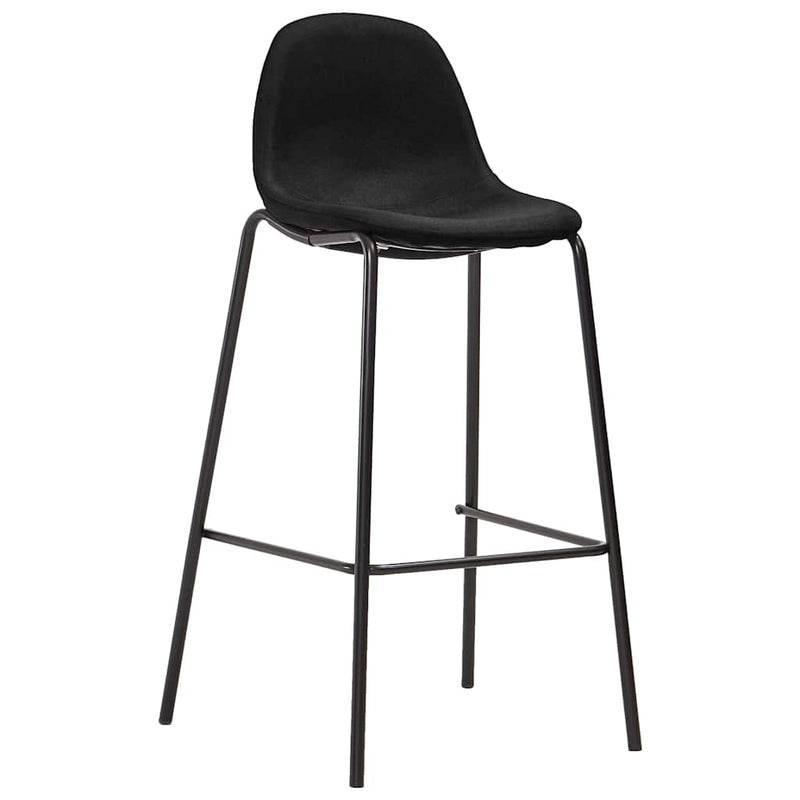 Scaune de bar, 2 buc., negru, material textil