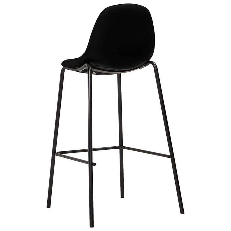 Scaune de bar, 2 buc., negru, material textil