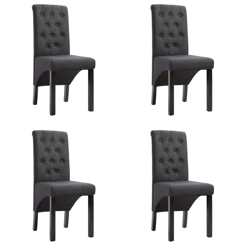 Scaune de bucătărie pivotante, 4 buc., gri închis, textil