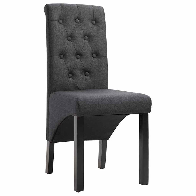 Scaune de bucătărie pivotante, 4 buc., gri închis, textil