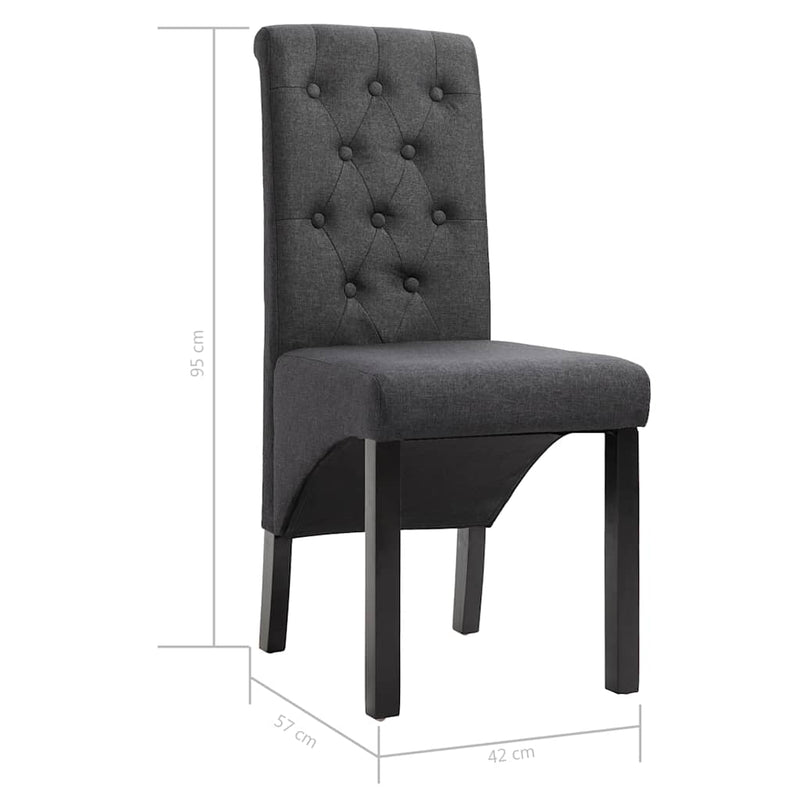 Scaune de bucătărie pivotante, 4 buc., gri închis, textil