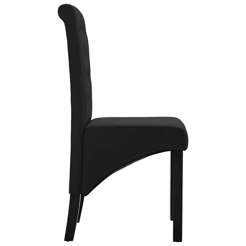 Scaune de bucătărie, 4 buc., negru, material textil