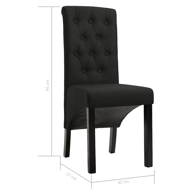 Scaune de sufragerie, 6 buc. negru, material textil
