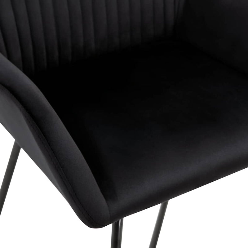 Scaune de sufragerie, 6 buc, negru, catifea