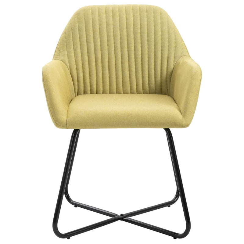 Scaune de bucătărie, 6 buc, verde, material textil