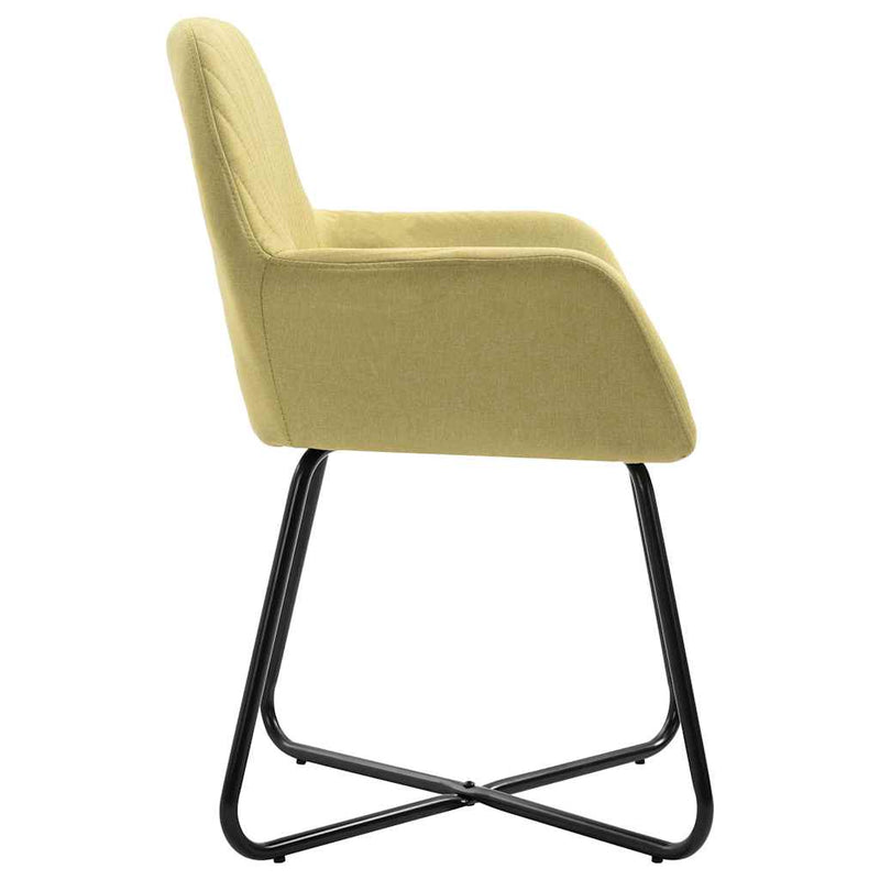 Scaune de bucătărie, 6 buc, verde, material textil