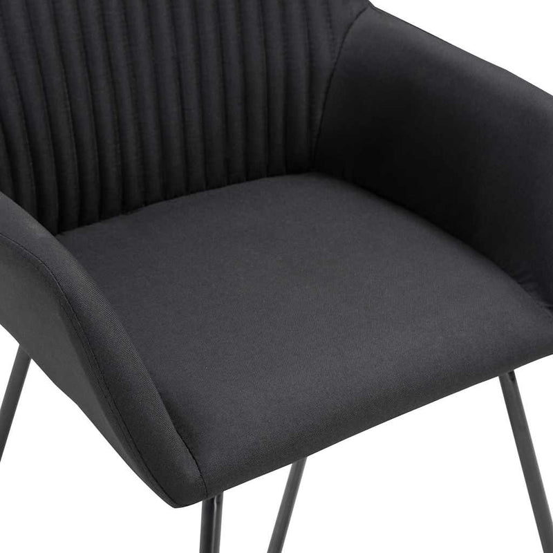 Scaune de sufragerie, 6 buc. negru, material textil