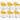 Scaune de sufragerie, 6 buc., galben, material textil